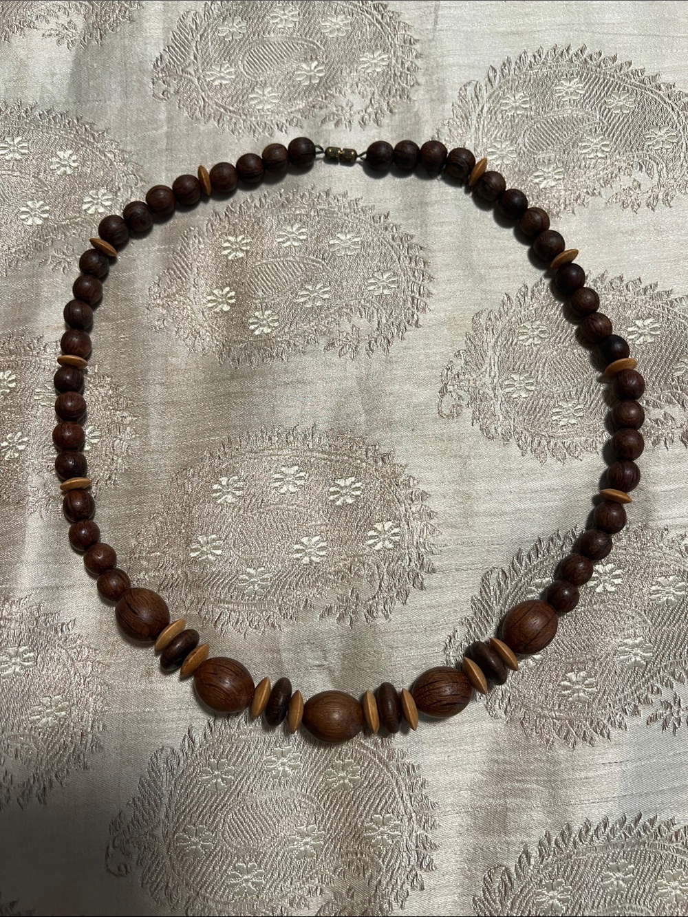 Handcrafted Brown Wood Bead Necklace